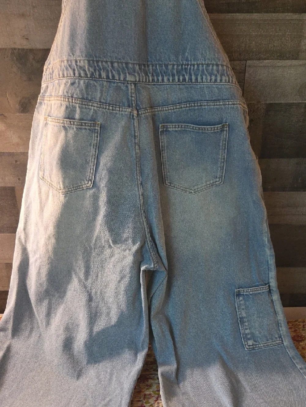 Cider Light Blue Denim Overalls with Dark Blue Straps Oversized 2x - Picture 6 of 11